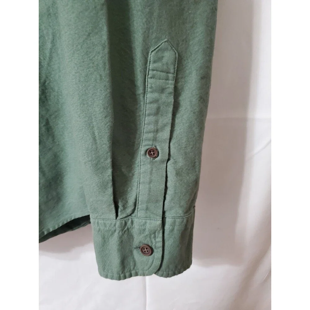 J.Crew Mens Shirt Slim Untucked Garment Dye Cotton Button Down Green Size Large